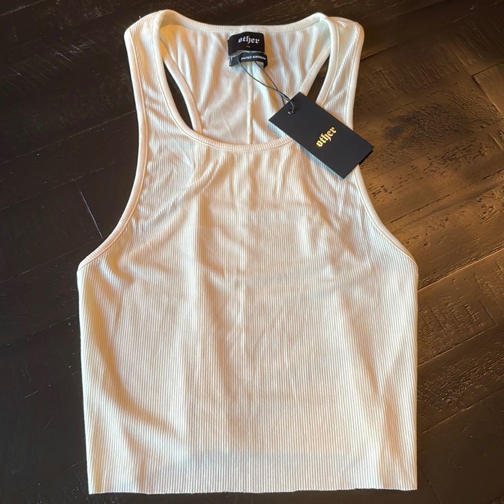 OTHER - UK Brand Ribbed, cropped tank - Size-XS